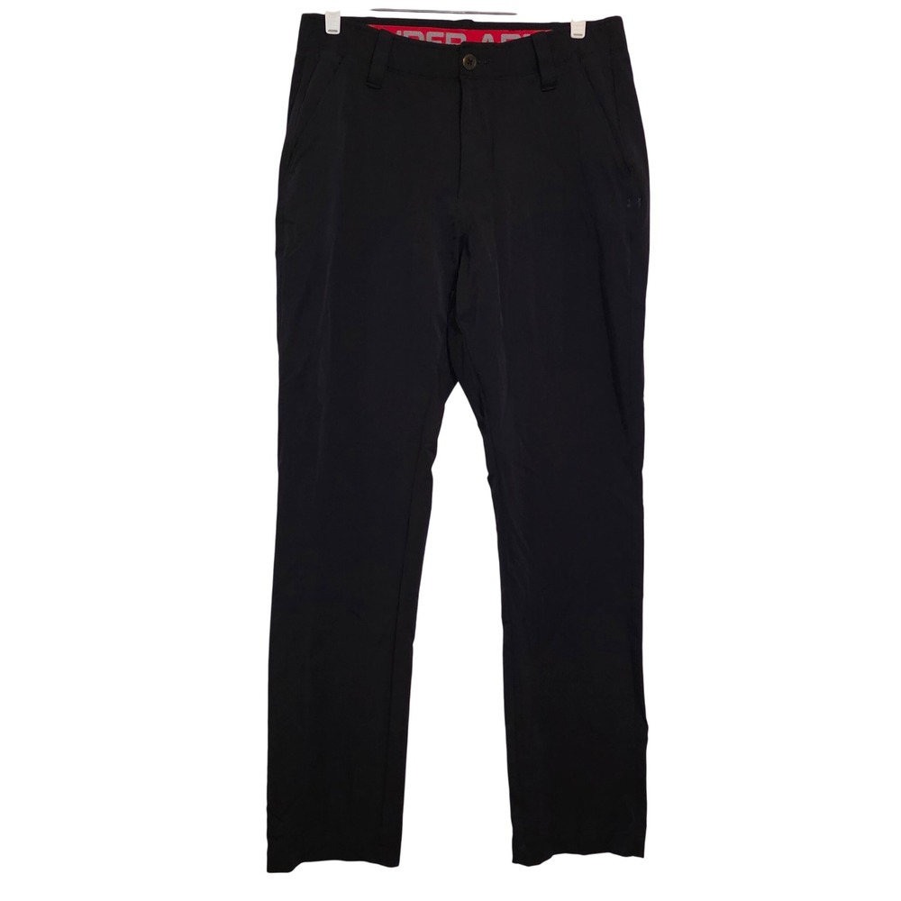 Under Armour Men Black Loose Fit Performance Golf Pants Size 30x30 Style 1291320